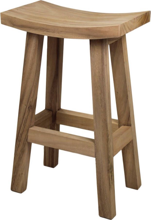 PS-Collection Samson Barkruk 48x30x75 cm Bruin Munggur krukje hout krukjes om op te zitten krukje badkamer krukjes om op te zitten volwassenen krukje make up tafel kruk krukje houten krukje