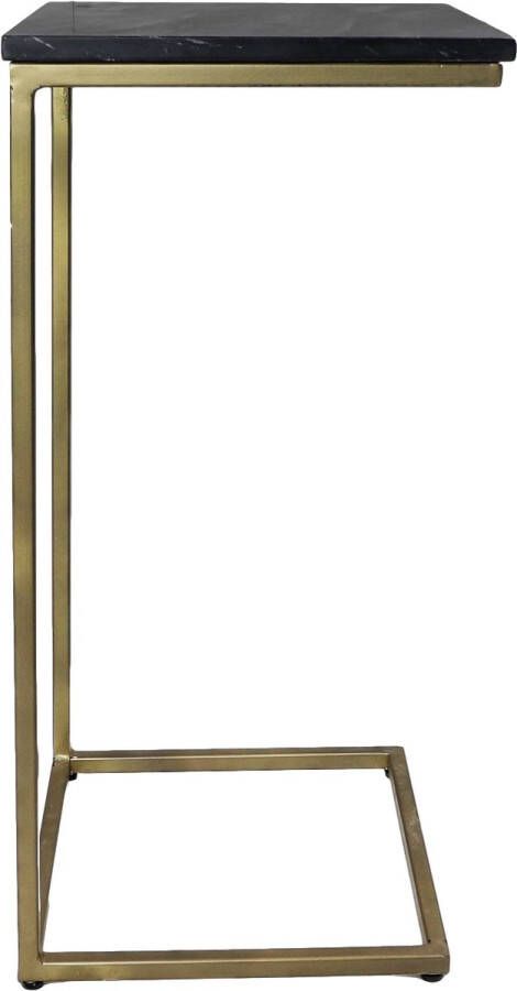 PS-Collection Tahlia Bijzettafel 32x32x65cm Zwart Goud Marmer Metaal bijzettafels bijzettafel buiten bijzet tafel bijzettafel metaal met hout bijzettafel vierkant bijzettafel rond bijzettafel industrieel - Foto 2