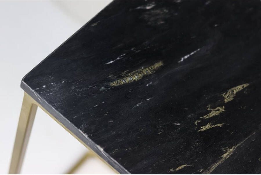 PS-Collection Tahlia Bijzettafel 32x32x65cm Zwart Goud Marmer Metaal bijzettafels bijzettafel buiten bijzet tafel bijzettafel metaal met hout bijzettafel vierkant bijzettafel rond bijzettafel industrieel