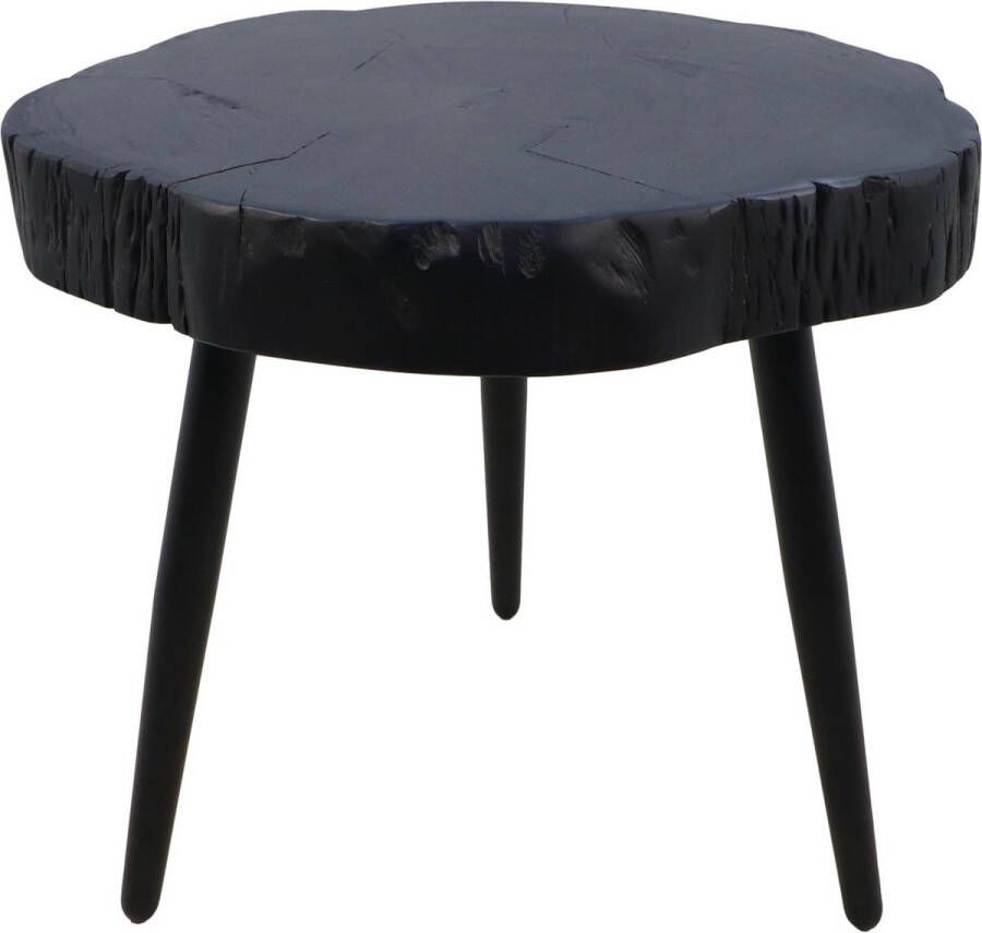 PuurSpirits Viola Bijzettafel ø45x47cm Zwart Acaciahout IJzer bijzettafels bijzettafel buiten bijzet tafel bijzettafel metaal met hout bijzettafel vierkant bijzettafel rond bijzettafel industrieel