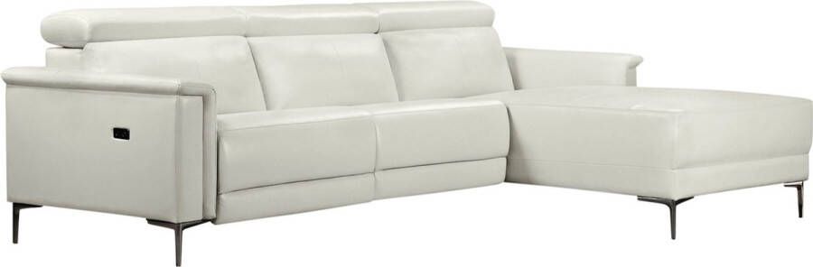 PU Wood Metal Plastic Lund 3-zitsbank met 1 elektrische relaxfauteuil in crème PU