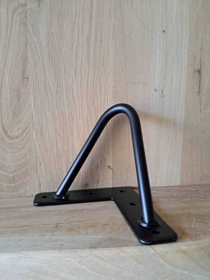 PvL Brands Hairpin Meubel poten Tafel poten 10cm hoog 2 staven set van 4 stuks zwart