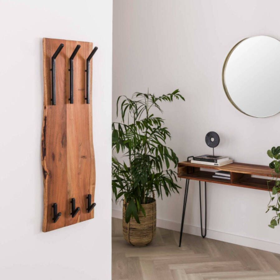 PW-Collection DePauwLiving Edge 2x3 haken hoog Kapstok LxBxH = 35 x 12 x 100cm Bruin Hangkapstok Kapstok Haken Hangend Industrieel Wandkapstok