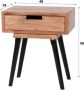 PW-Collection DePauwWonen Nachtkastje Maisy 4 poot Nachtkastjes Slaapkamer Bijzettafel Modern Sidetable Industrieel Hout - Thumbnail 3