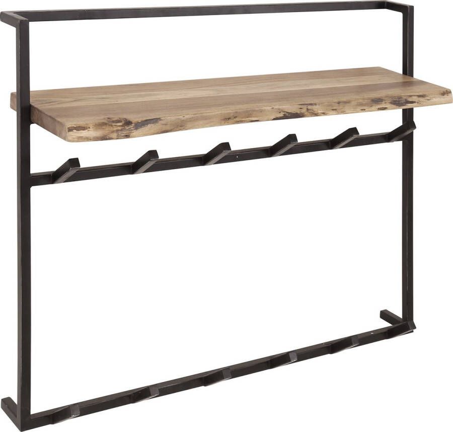 PW-Collection DePauwWonen Kapstok Dimi hoog 12 haken Hangkapstok Kapstok Haken Hangend Industrieel Wandkapstok Metaal IJzer Hout