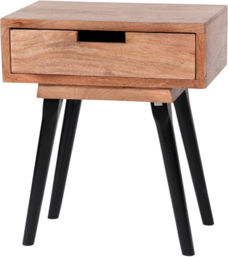 PW-Collection DePauwWonen Nachtkastje Maisy 4 poot Nachtkastjes Slaapkamer Bijzettafel Modern Sidetable Industrieel Hout - Foto 2