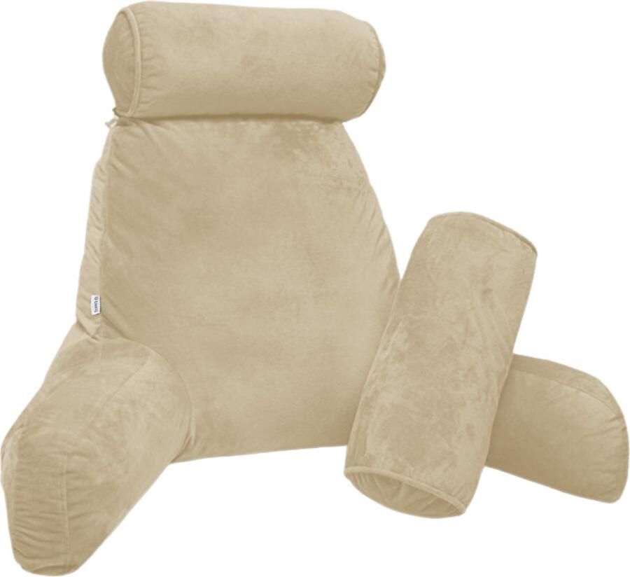 Q-Living Leeskussen Met Nekrol Extra Nekrol Bookseat Lekker Lui Lezen Meditatiekussen Leeskussen Voor In Bed Onderrug Ondersteuning Ontspanningskussen Relaxkussen Zitkussen Leeskussen Met Armsteun Kaki