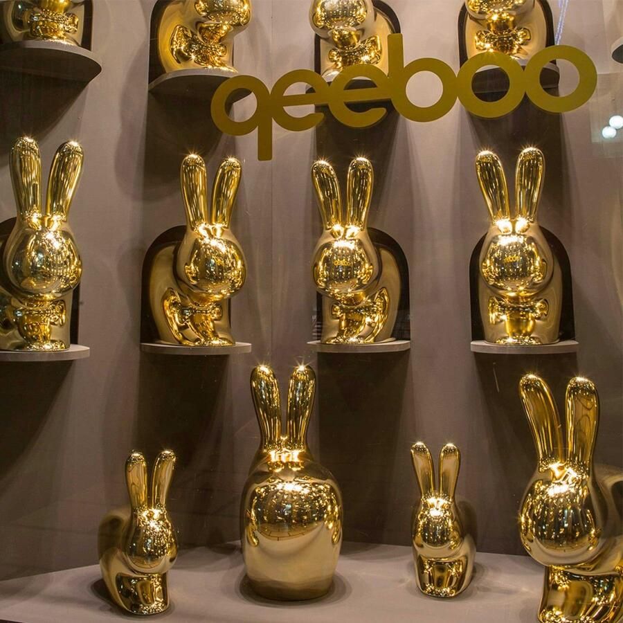 Qeeboo SEDIA RABBIT CHAIR 90004BR-S METAL FINISH GOLD