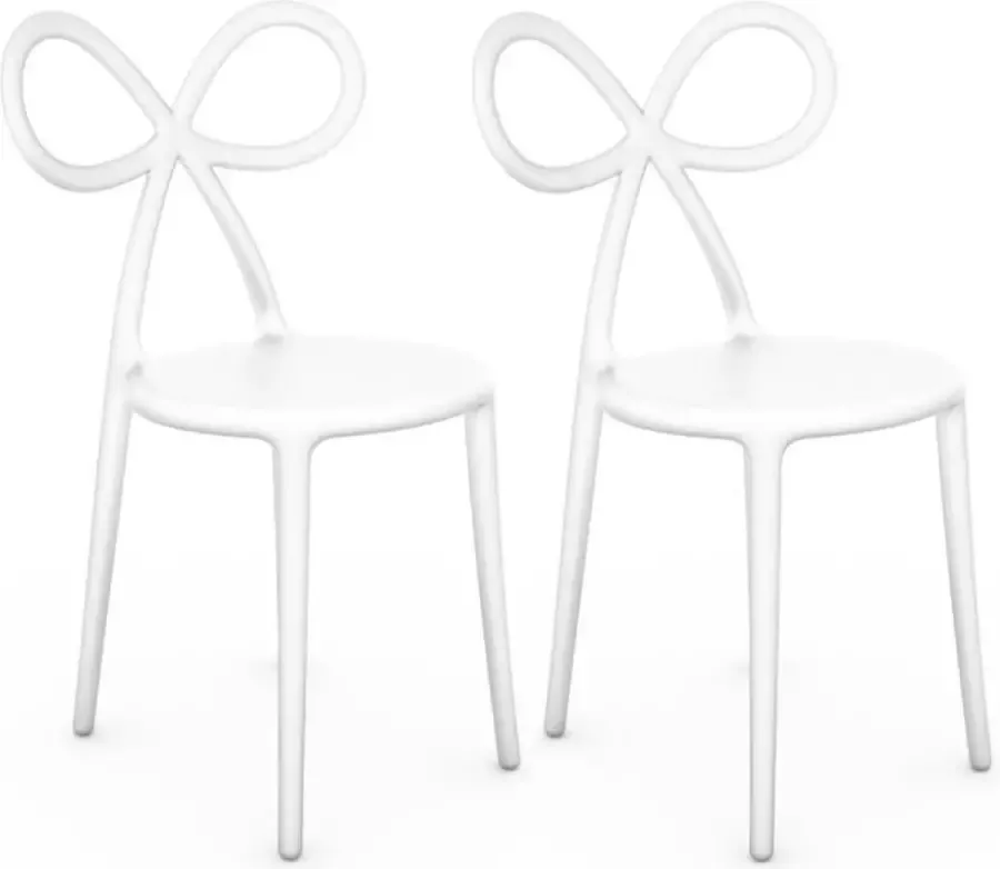 Qeeboo Ribbon Chair White set van 2 stuks