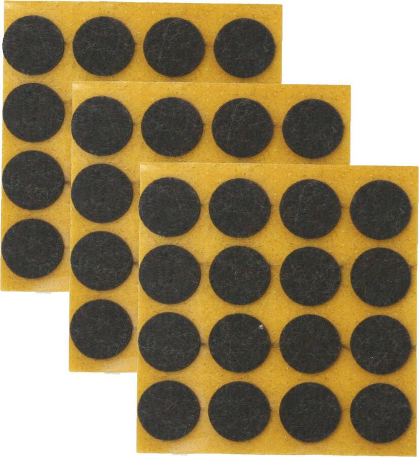 Qlinq Anti-krasvilt 72x bruin 22 mm rond zelfklevend meubel beschermvilt