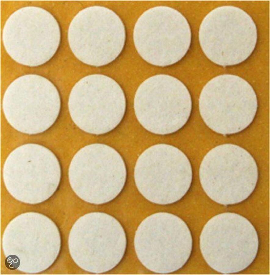 Qlinq Anti-krasvilt 18x wit 25 x 25 mm vierkant zelfklevend meubel beschermvilt Meubelviltjes