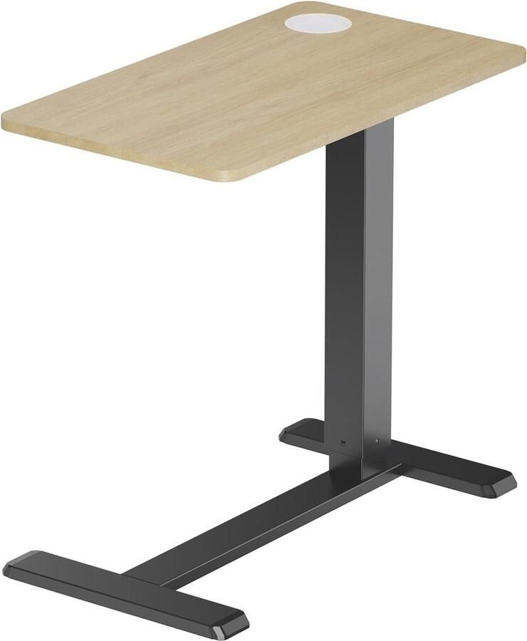 QPFO Hoogte Verstelbare Mobiele Bijzettafel 64 tot 99 cm Met Wielen en Bekerhouder Zwart 7 kg Draagkracht