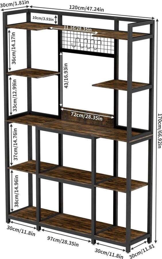 QPFO Keukenkast Opbergkast voor Magnetron Keukenkastje met Opbergrek Extra Opslagruimte voor Keuken
