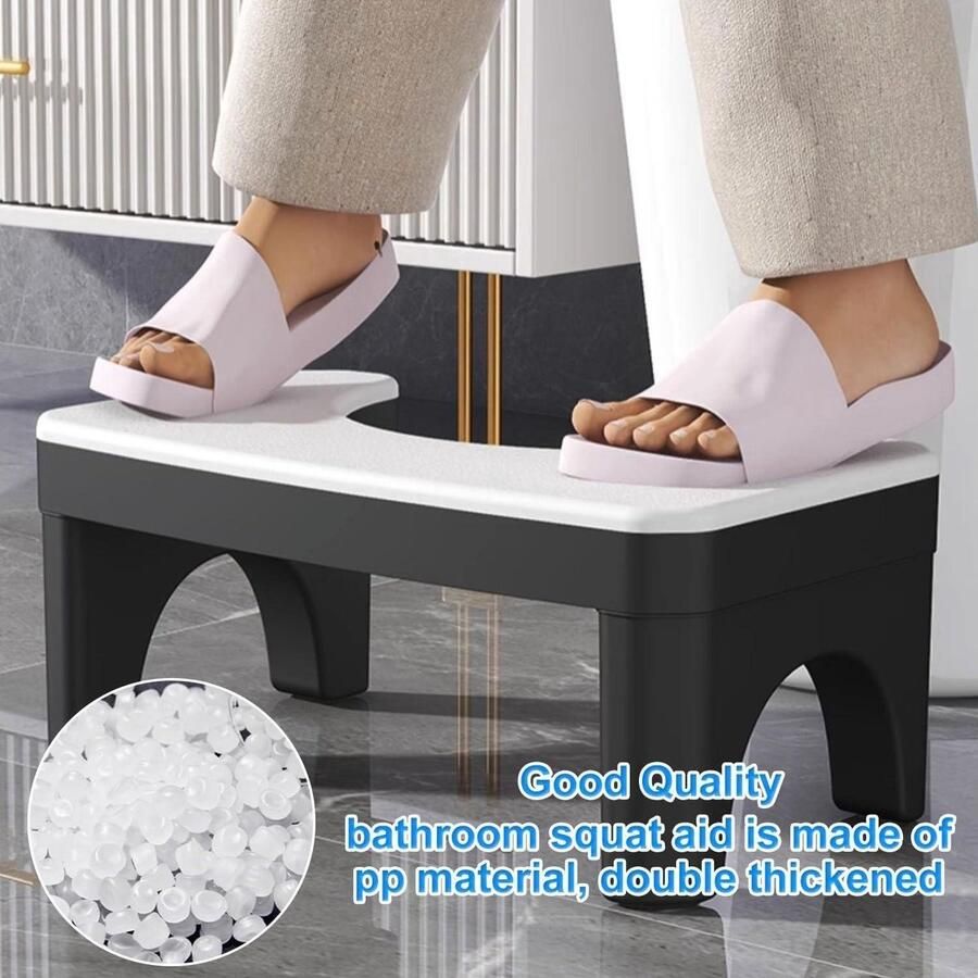 QPFO Opvouwbaar toiletkrukje Hoog ontwerp Antislip en stofvrij Geschikt voor volwassenen en kinderen Helpt tegen obstipatie