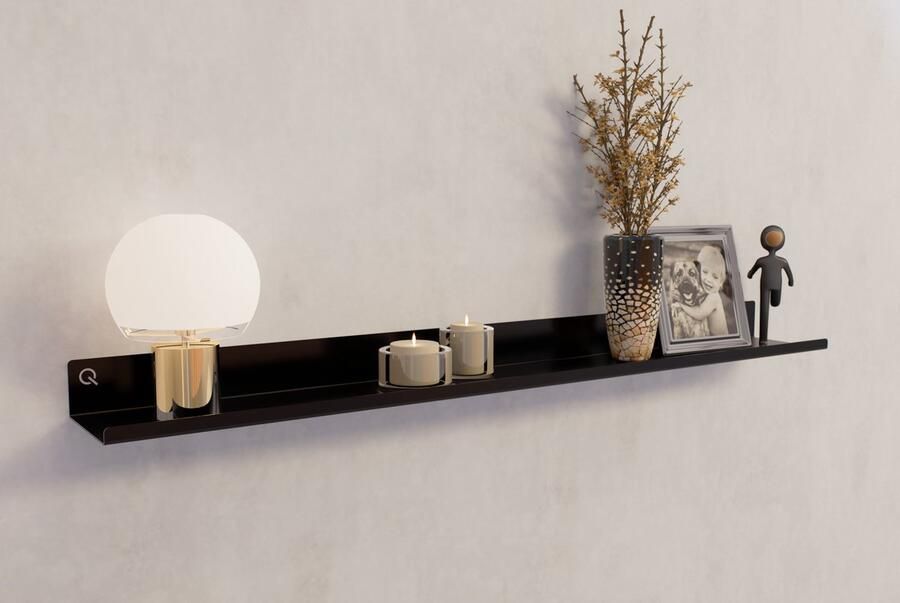 Qstiel Qlavo Fotolijstplank Zwart 100cm Metaal Stevig materiaal wandplank fotoplank zwevend - Foto 2