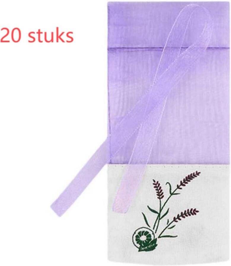 QTTVBTNA 20 stuks katoenen geurzakjes met bloemenprint – lege lavendelzakjes om te vullen herbruikbare stoffen zakjes voor kast lade en geschenk