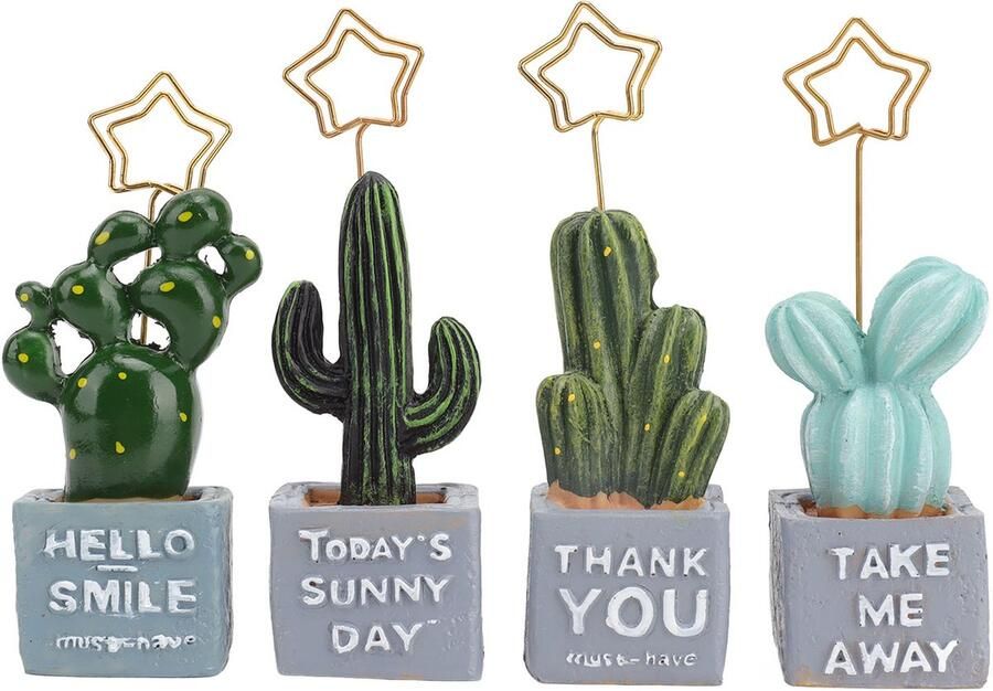 QTTVBTNA 4 stuks Cartoon Fotohouder Bureau Potvorm Memo Clip Houder Harshars Decoratie Bureau Decoratie Bureau of Thuisdecoratie Fotoclips Bureau Decoratie Willekeurige Stijl