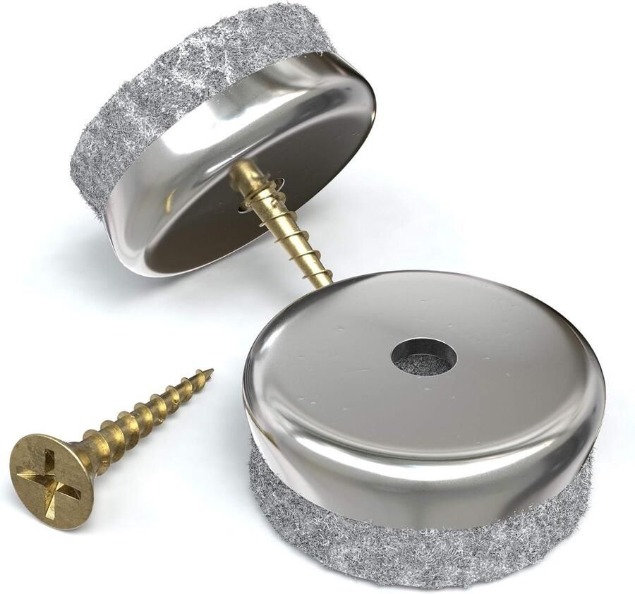 QTTVBTNA Viltglijders rond met schroef 20 meubelglijders in een set I Perfecte vloerbescherming stoelglijders 25mm I Bescherming voor meubels stoelen parket laminaat vloerplanken