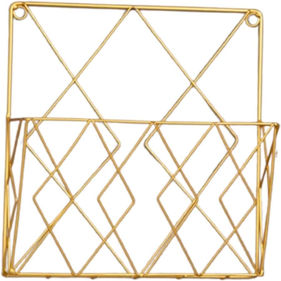 QTTVBTNA Wandorganizer Metaal – Hangend Opbergvak voor Boeken Tijdschriften Documenten en Mappen – Enkelvoudig Rek Ruimtebesparende Wandplank voor Kantoor en Thuis