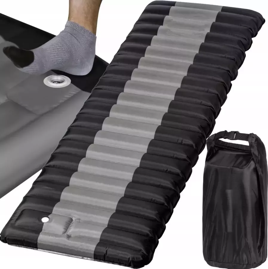 QualiPro Slaapmat met ingebouwde pomp 12cm dik 190 X 60 Cm Comfortabel luchtmatras Zelfopblazend met de voet TPU+80D Nylon Luchtbed met ingebouwde pomp Luchtmatras met ingebouwde pomp - Foto 2