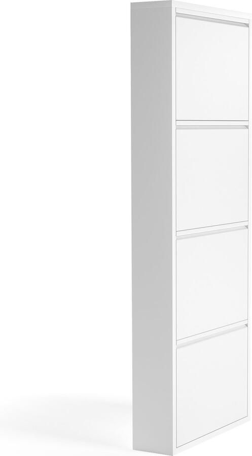 Qualihome Schoenenrek -Schoenenkast 4 vakken Geschikt voor 8-10 paar schoenen Zwart Metaal industrieel Metaal 50 x 138 5 x 15cm