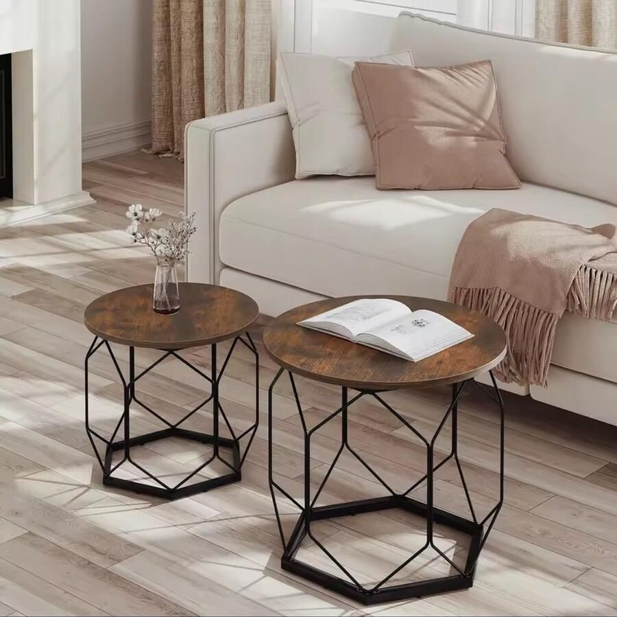 Quality Goods salontafel uitklapbaar met opbergruimte industrieel bruin