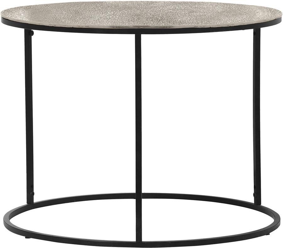 TRIO Bijzettafel Pado 60cm Rond Zwart Zilver Metaal
