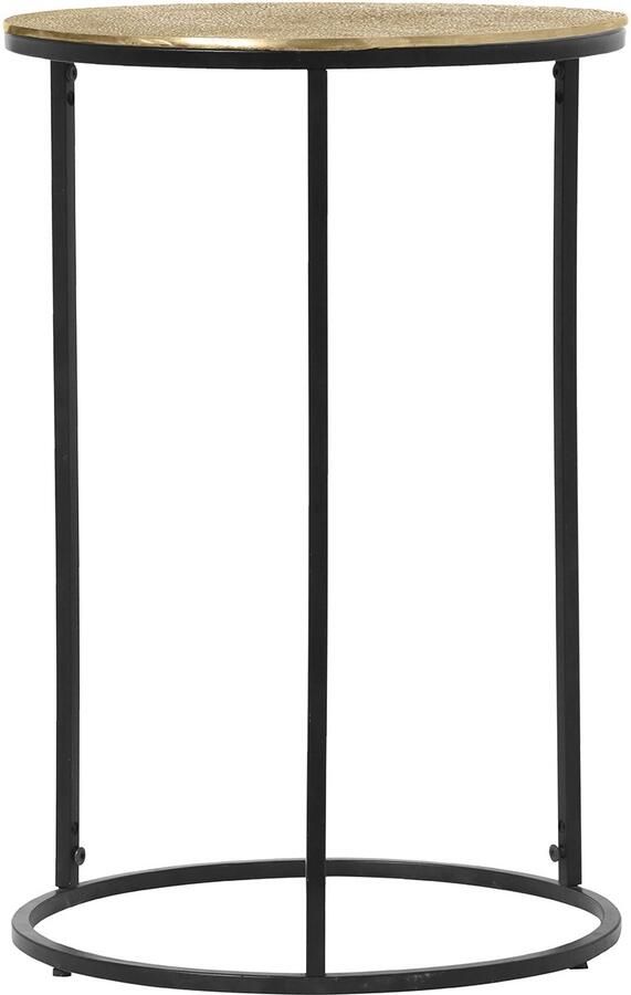 TRIO Bijzettafel Pado Hoog Rond 41cm Zwart Goud Metaal