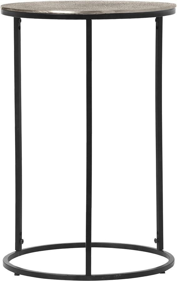 TRIO Bijzettafel Pado Hoog Rond 41cm Zwart Zilver Metaal