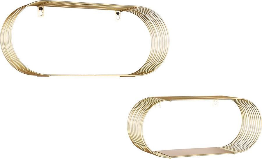 Qualu Wandrek Muurplanken Torna Yoelle 2-delig Goud Metaal