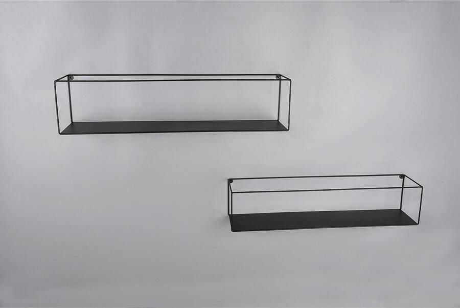 Qualu Wandrek Wandplanken Torna Asil 2-delig Zwart Metaal