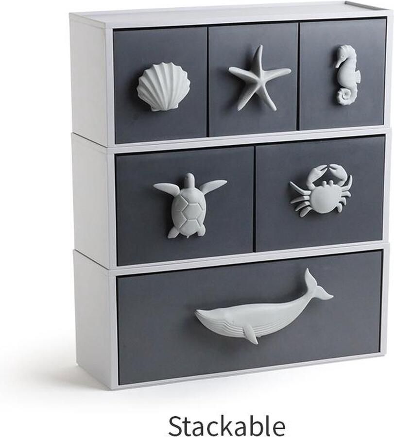 Qualy Ladekast 3 Rack (6 Lades) “OCEAN DRAWER CABINET” W137 x L325 x H380 mm