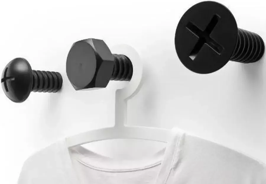 Qualy Screw Collection Wall Hook black