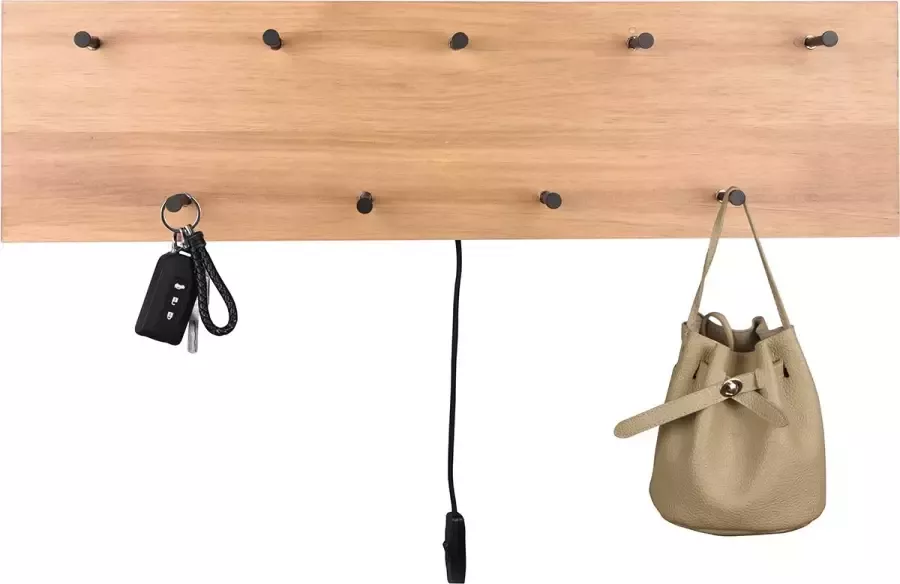 Quana Kapstok Nitron Sammy Hangkapstok met LED Verlichting 10W Warm Wit 3000K Bruin