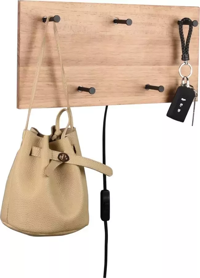 Quana Kapstok Nitron Sammy Hangkapstok met LED Verlichting 8W Warm Wit 3000K Bruin