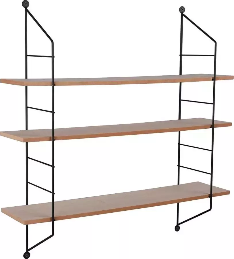 Quana Wandrek Nitron Clari Rek met 3 Schappen Zwart