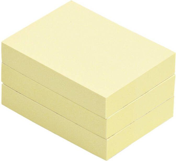 Quantore Memoblok 38x51mm sticky geel Pak a 4 set x 3 stuk 4 stuks