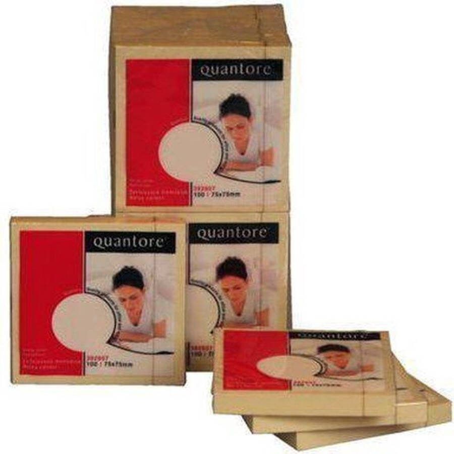 Quantore Memoblok 76x76mm geel 120 stuks 6 stuks