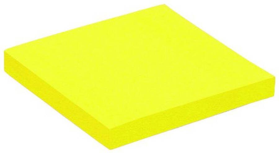 Quantore Memoblok 76x76mm neon geel 100 Omdoos a 6 stuk x 100 vel 120 stuks