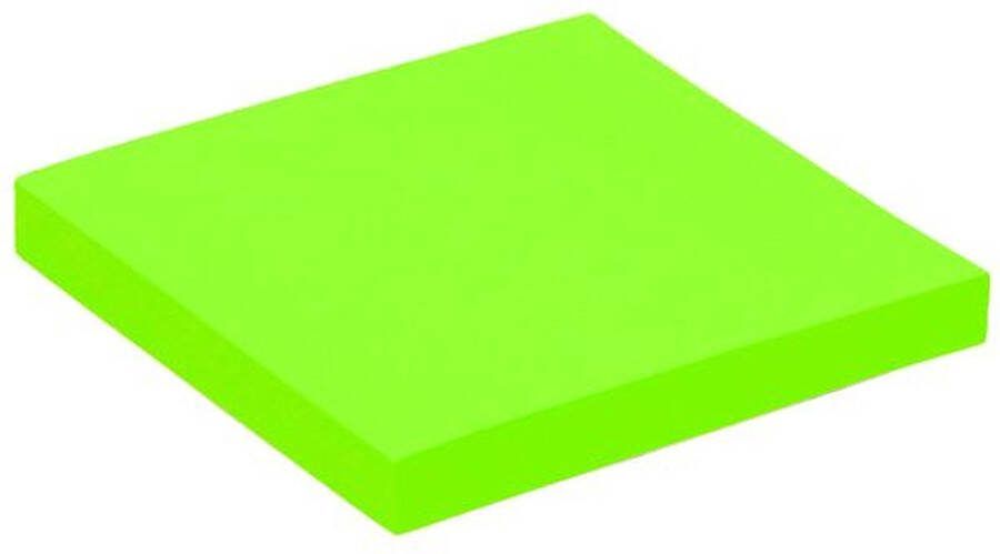 Quantore Memoblok 76x76mm neon groen Omdoos a 6 stuk x 100 vel 6 stuks