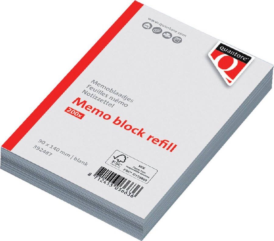 Quantore Memoblok losbladig 140x90x20mm 200v Doos a 3 stuk x 200 vel 12 stuks