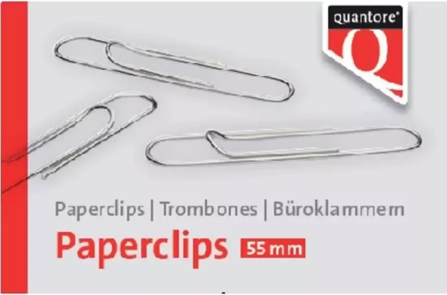Quantore Paperclip r2 32mm kort Omdoos a 5 doos x 100 stuk 5 stuks