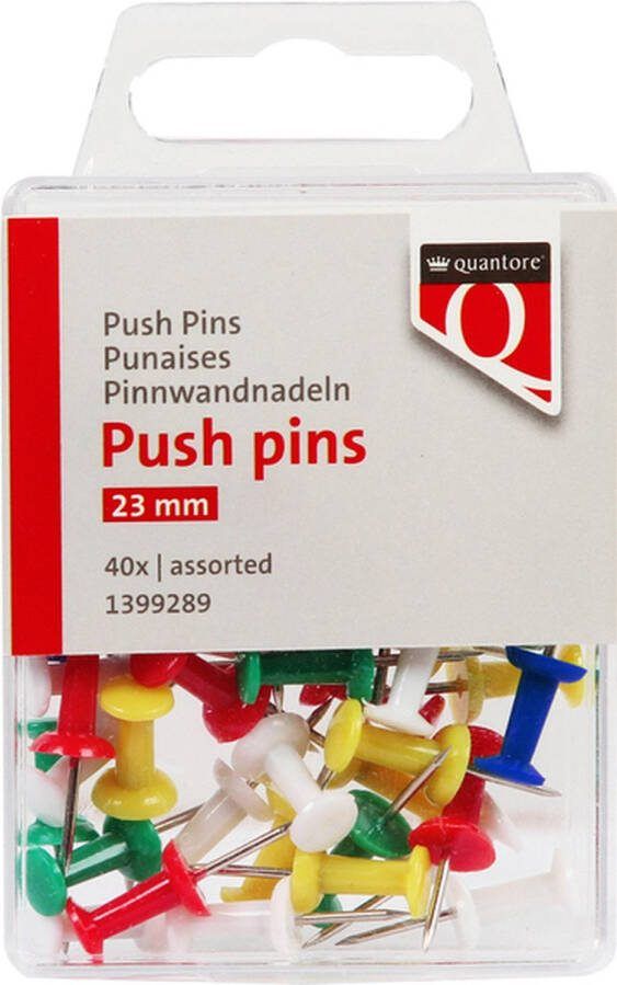 Quantore Push pins assorti 40 stuks Blister a 40 stuk 120 stuks