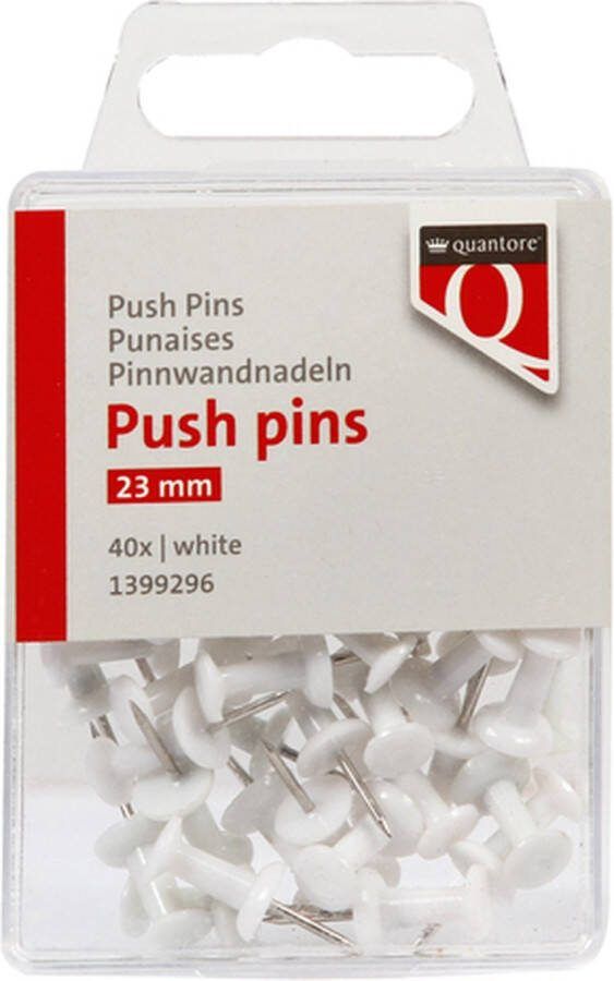 Quantore Push pins wit 40 stuks Blister a 40 stuk