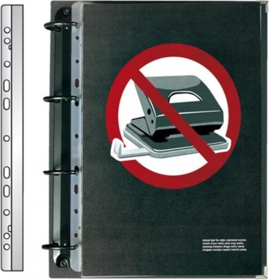 Quantore Opbergstrip Djois filestrip 125mm 2rings transparant 50 stuks