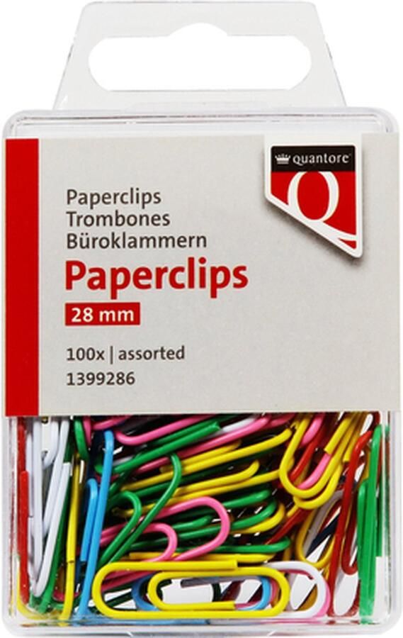 Quantore Paperclip 28mm assorti 100 stuks