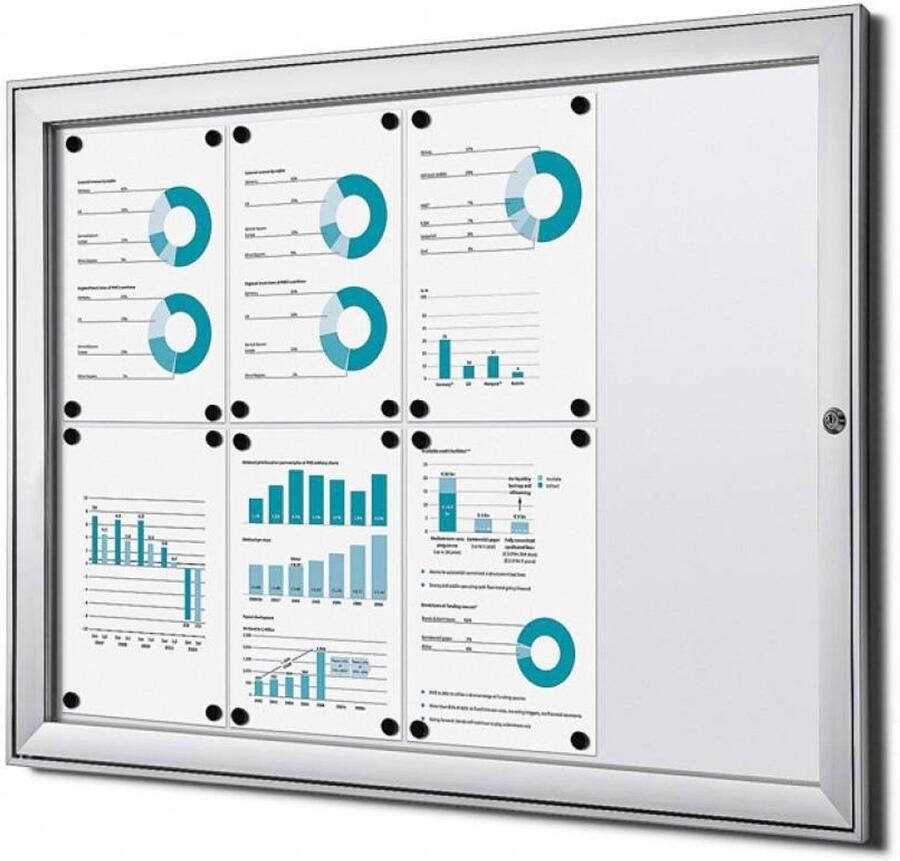 Quantore Vitrinebord luxe 8x A4 B1 gecertificeerd zilver