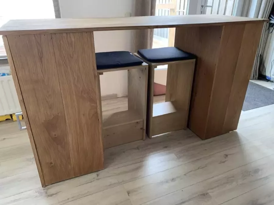 Quattro Design meubels Bartafel keukeneiland Stretto Massief eikenhout 1.80 x 0.60 Quattro Design