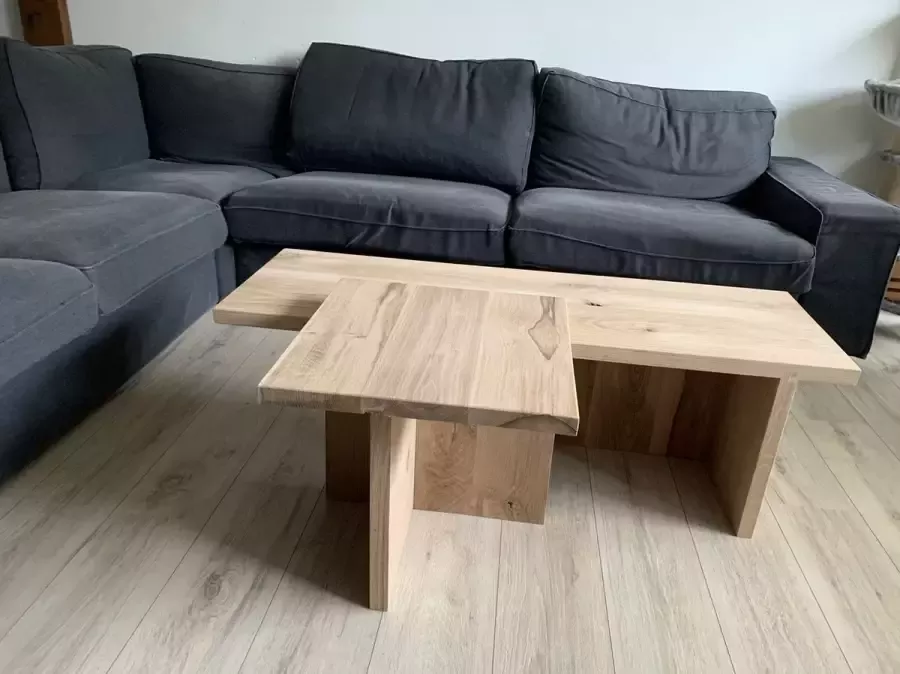 Quattro Design meubels Salontafel en bijzettafel (set) Elegante 3 massief eikenhout 1.40 x 0.40 Quattro Design