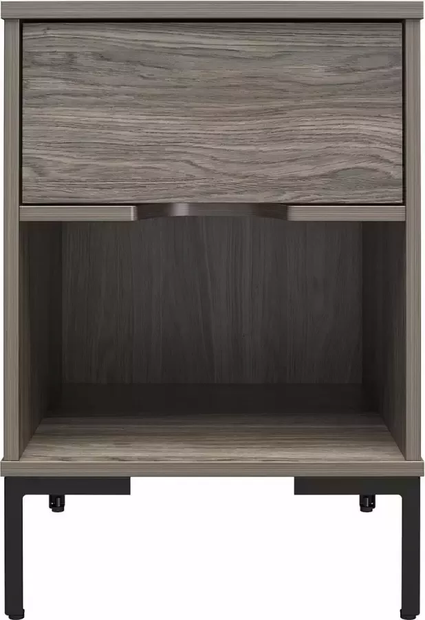 Queer Eye Rayburn Nachtkastje met 1 lade in verweerd eiken gelamineerd spaanplaat